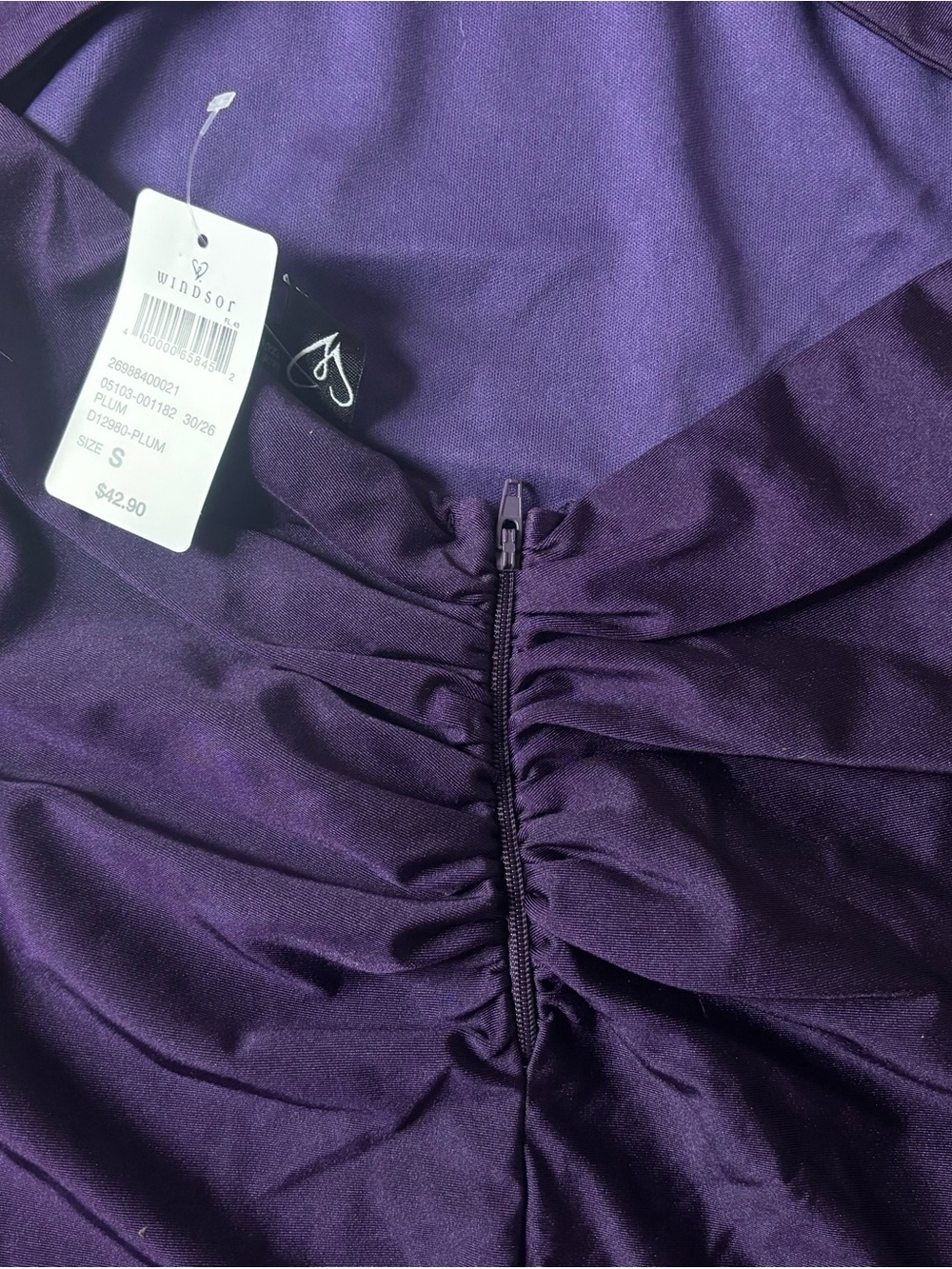 Windsor Deep Plum Ruched Front Prom Dress